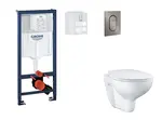 Grohe Rapid SL - Set predstenovej inštalácie, klozetu, dosky SoftClose a tlačidla Arena Cosmopolitan S, kefovaný Hard Graphite SANI11BB5115
