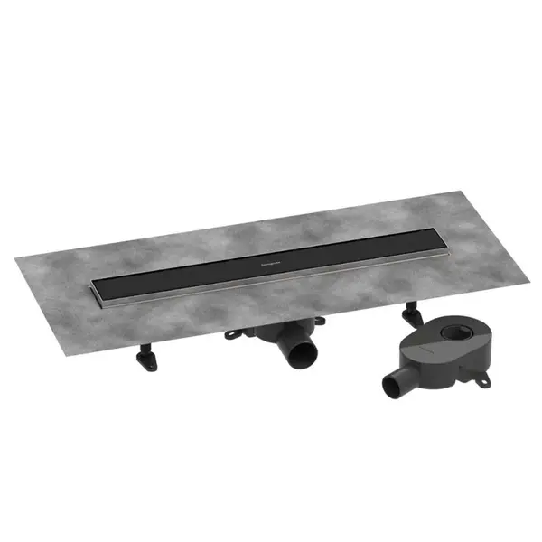 Hansgrohe RainDrain Go - Sprchový žľab 60 cm s obojstranným roštom, na vloženie dlažby, matná čierna 56271670