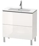 Duravit L-Cube - Umývadlová skrinka Compact, 86x82x39 cm, 2 zásuvky, lesklá biela LC667402222