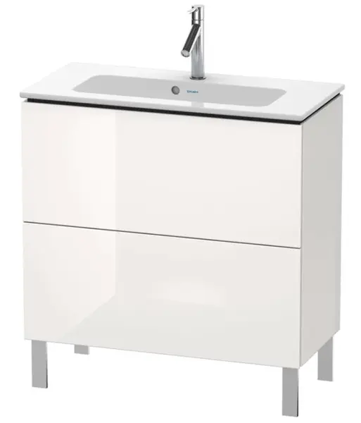 Duravit L-Cube - Umývadlová skrinka Compact, 86x82x39 cm, 2 zásuvky, lesklá biela LC667402222