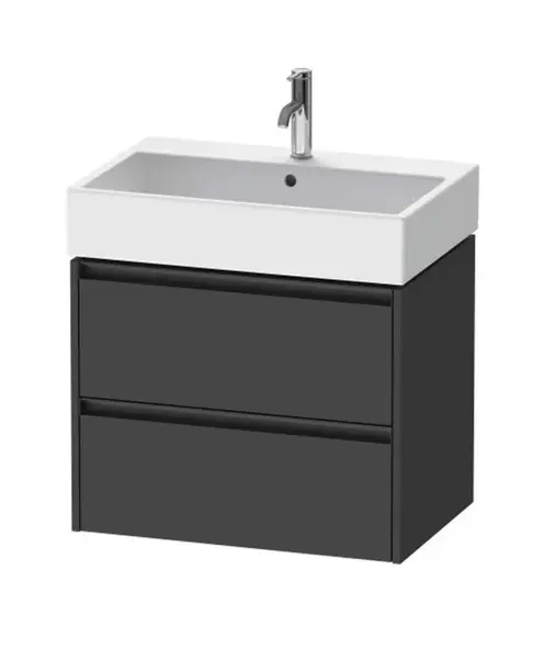 Duravit Ketho.2 - Umývadlová skrinka, 55x68x46 cm, 2 zásuvky, grafit mat K25276049490000