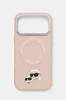 Puzdro na mobil Karl Lagerfeld iPhone 17 Pro Max ružová farba, KLHMP17XPSMLRKCP
