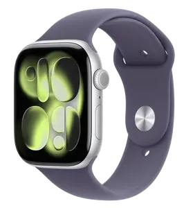 APPLE Watch 11 GPS 46mm Silver Aluminium Case with Purple Fog Sport Band - S/M