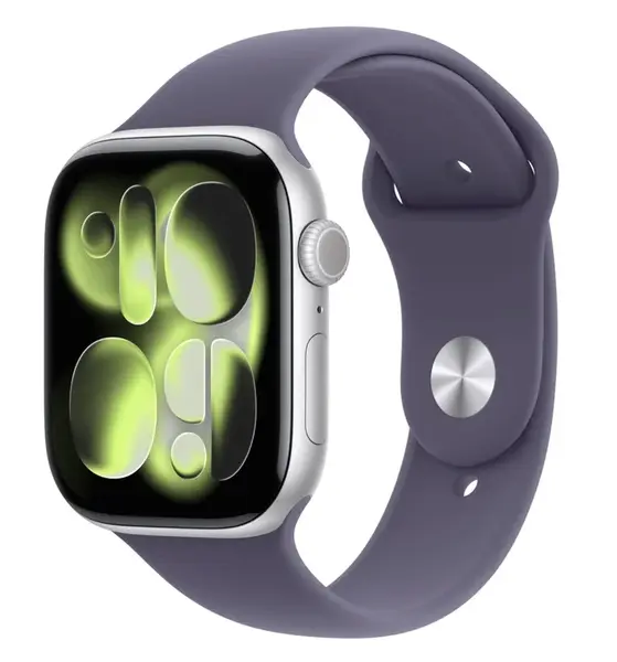 APPLE Watch 11 GPS 46mm Silver Aluminium Case with Purple Fog Sport Band - S/M