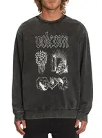 Volcom pánská mikina Fa Vaderetro Crew Black | Černá | Velikost M