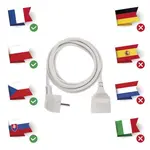 Kabel prodlužovací, 2m / 250V, bílá