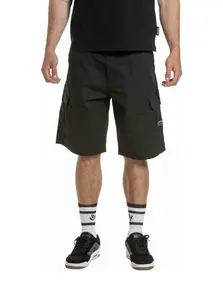 Meatfly pánské kraťasy Syndrom Black Ripstop | Černá | Velikost 36