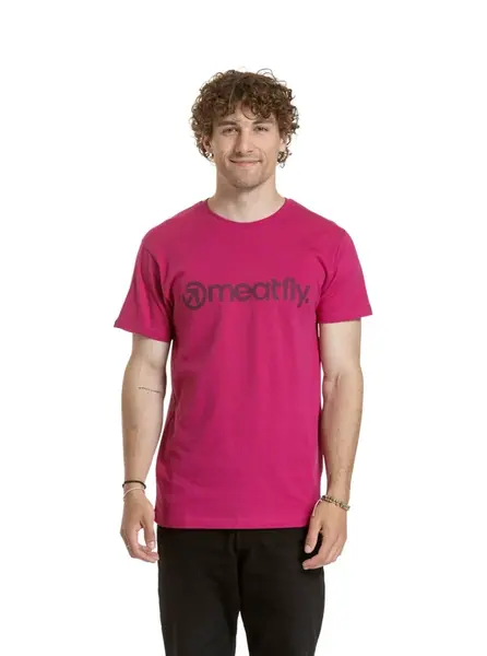 Meatfly pánské tričko Striped Logo Dark Violet | Fialová | Velikost XL | 100% bavlna