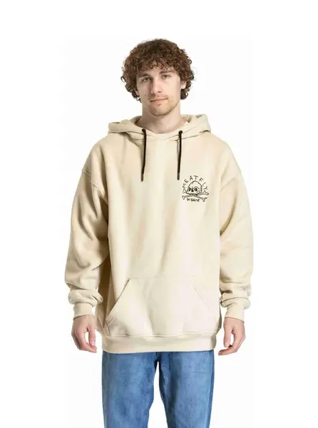 Meatfly unisex mikina Fry Skull Beige | Písková | Velikost XL/XXL