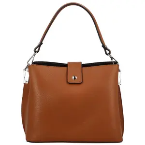 Dámská kožená kabelka do ruky koňaková - ItalY Auren