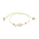Sunflower Alloy Enamel Charms Braided Bracelets