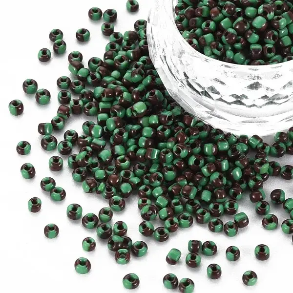 8/0 Two Tone Opaque Glass Seed Beads
