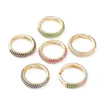 Adjustable Brass Micro Pave Cubic Zirconia Cuff Rings