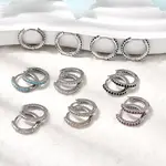 Brass Micro Pave Cubic Zirconia Hoop Earrings
