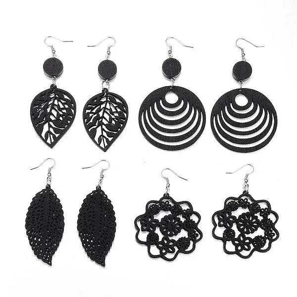 Trendy Wood Dangle Earrings