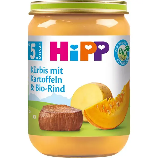 Hipp BIO tekvica, zemiaky a hovädzie mäso detský príkrm 190 g