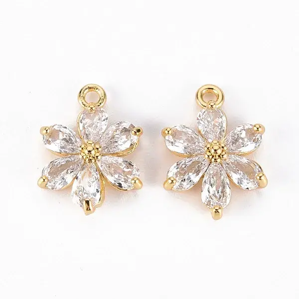 Brass Clear Cubic Zirconia Pendants