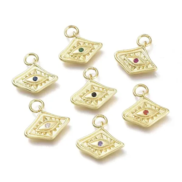 Brass Micro Pave Cubic Zirconia Pendants