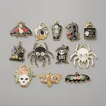 12Pcs 12 Styles Halloween Alloy Enamel Pendants