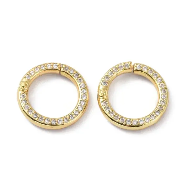 Rack Plating Eco-Friendly Brass Micro Pave Clear Cubic Zirconia Twister Clasps