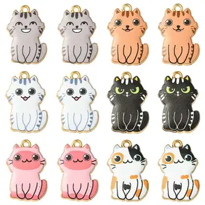 10Pcs Rack Plating Alloy Enamel Pendants