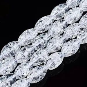 Transparent Crackle Glass Beads Strands