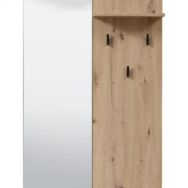 Vešiakový panel so zrkadlom nathan - dub artisan/čierna