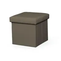 Skládací taburet, ekokůže světle hnědá, tela new