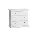 Komoda, dtd fóliovaná / mdf lakovaná, bílá, paris