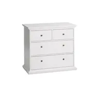 Komoda, dtd fóliovaná / mdf lakovaná, bílá, paris