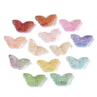 Transparent Spray Painted Glass Beads