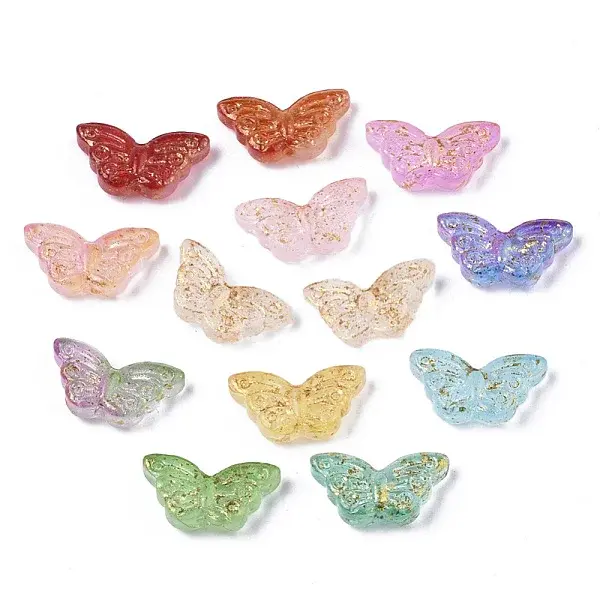 Transparent Spray Painted Glass Beads