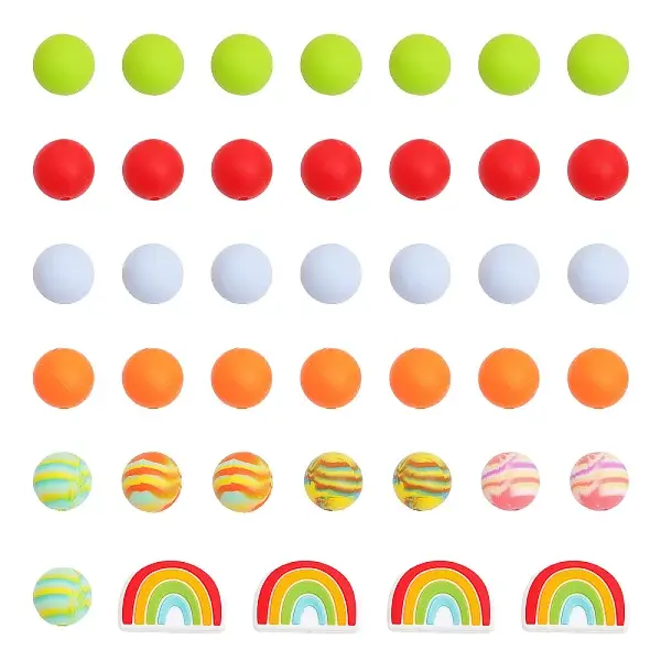 9 Style Food Grade Eco-Friendly Silicone Beads