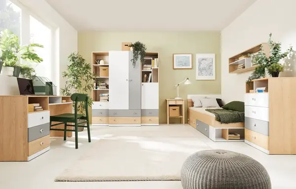 Dětský pokoj eragon i - dub/bílá/šedá