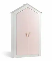 Šatní skříň 2d s osvětlením boom - bříza/růžová