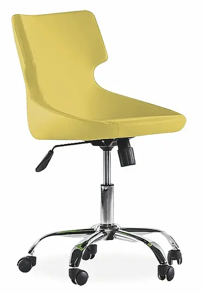 Otočná židle na kolečkách colorato - žlutá