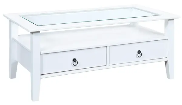 Konferenční stolek ii z masivu goult - bílá