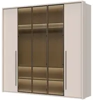 Pětidveřová kombinovaná šatní skříň s rámem baptiste - béžová