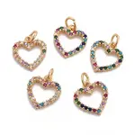 Rack Plating Brass Micro Pave Cubic Zirconia Charms