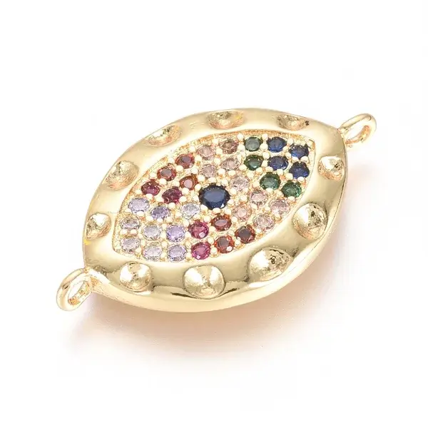 Brass Micro Pave Cubic Zirconia Links connectors