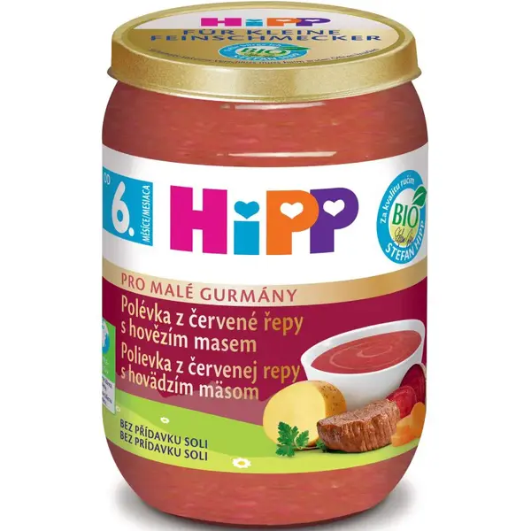 Hipp BIO pro malé gurmány polévka z červené řepy s hovězím masem 190 g
