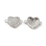 Brass Micro Pave Clear Cubic Zirconia Connector Charms