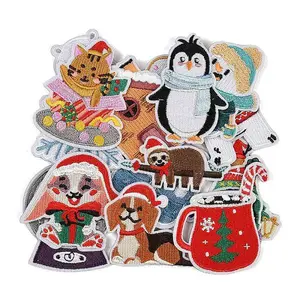 16Pcs Christmas Polyester Cloth Patches