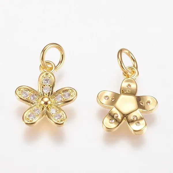 Brass Micro Pave Cubic Zirconia Charms