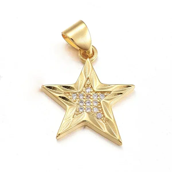 Brass Micro Pave Clear Cubic Zirconia Pendants
