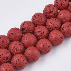 Spray Painted Natural Lava Rock Beads Strands