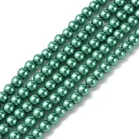 Eco-Friendly Dyed Glass Pearl Round Beads Strands