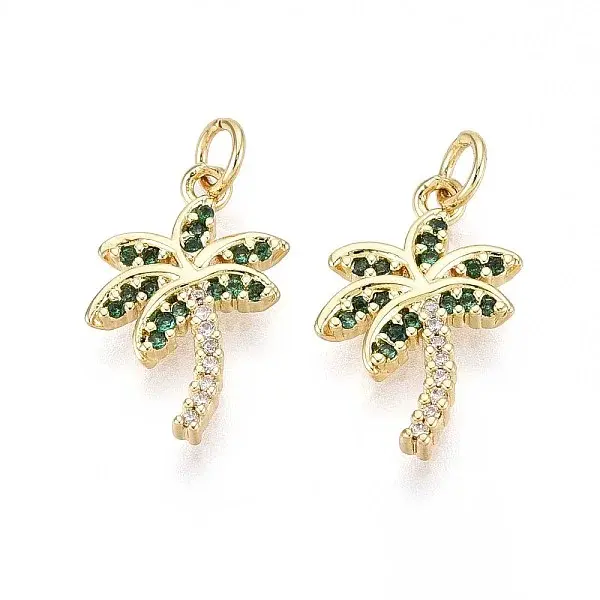 Brass Micro Pave Cubic Zirconia Pendants