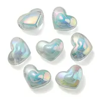 UV Plating Rainbow Iridescent Transparent Acrylic Beads