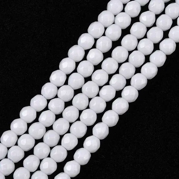Synthetic White Agate Beads Strands